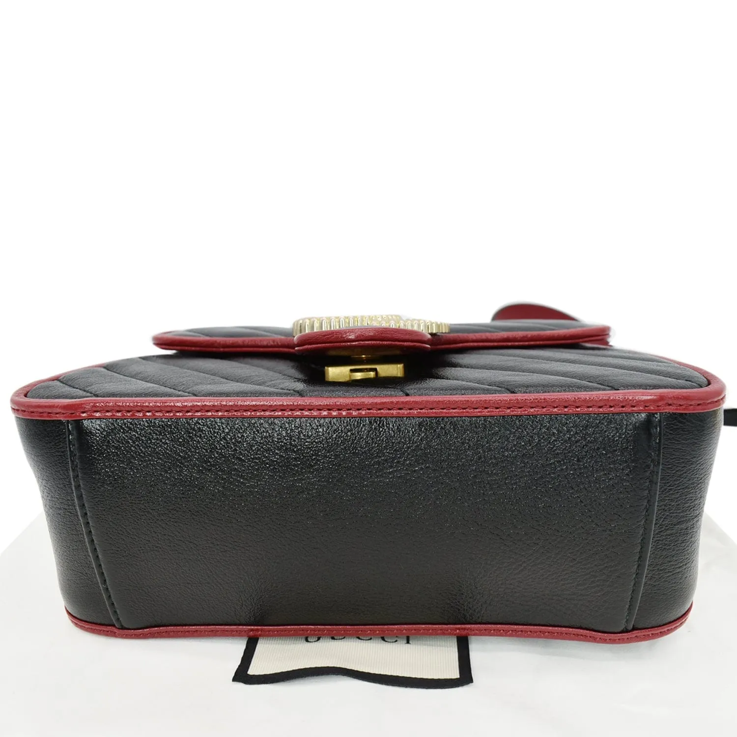 GUCCI GG Torchon Marmont Mini Top Handle Crossbody Bag 583571 Black/Cerise - Hot Deals
