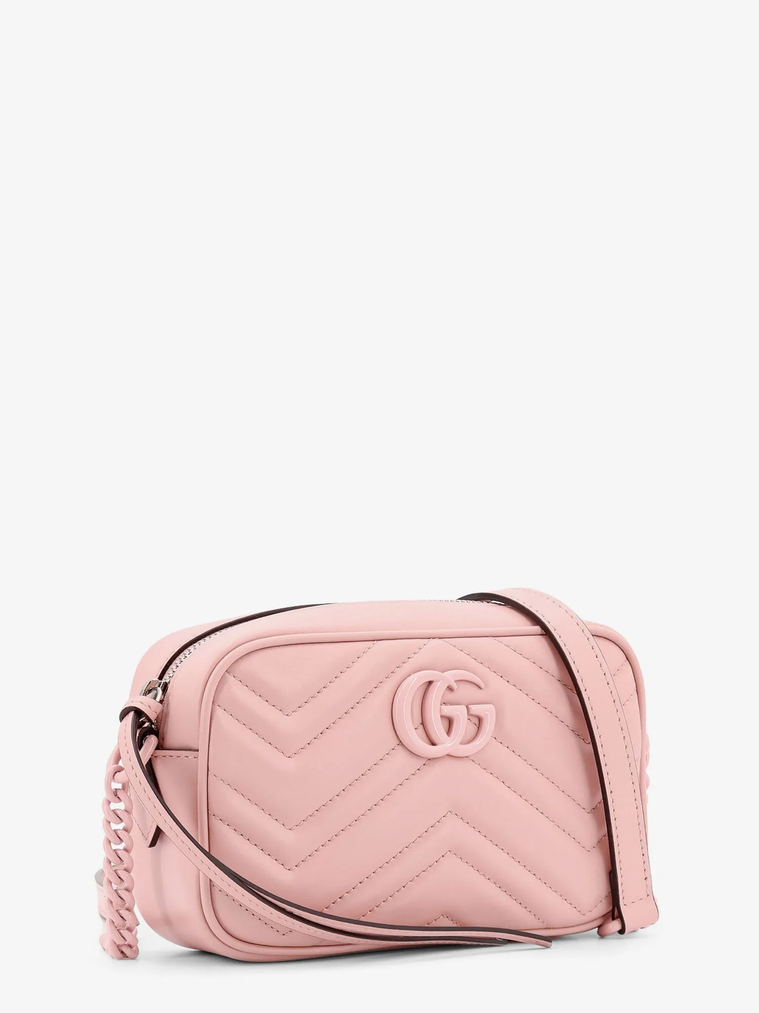 Gucci Matelass Leather Shoulder Bag With Frontal Gg Logo