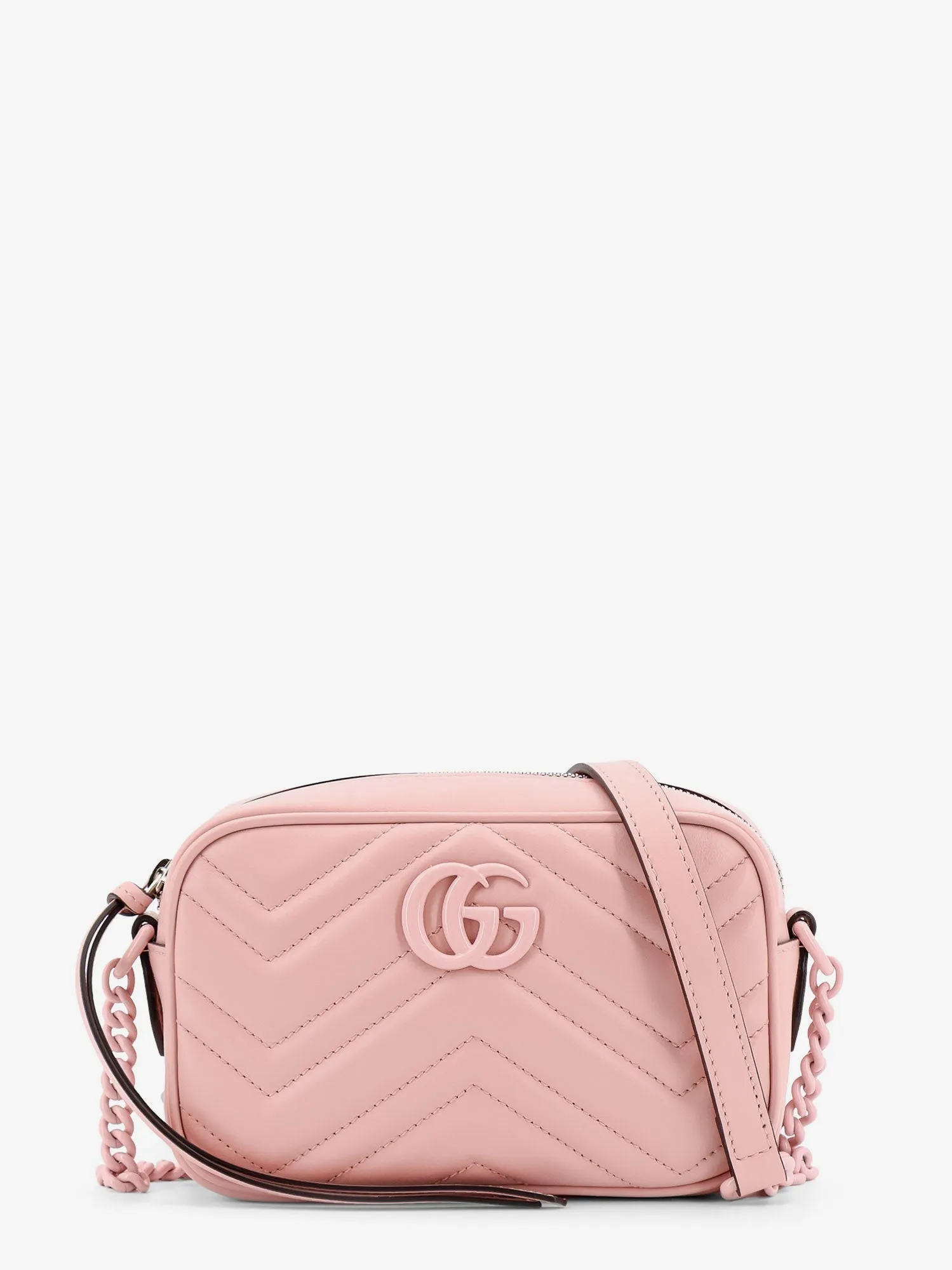 Gucci Matelass Leather Shoulder Bag With Frontal Gg Logo