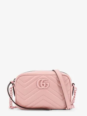 Gucci Matelass Leather Shoulder Bag With Frontal Gg Logo