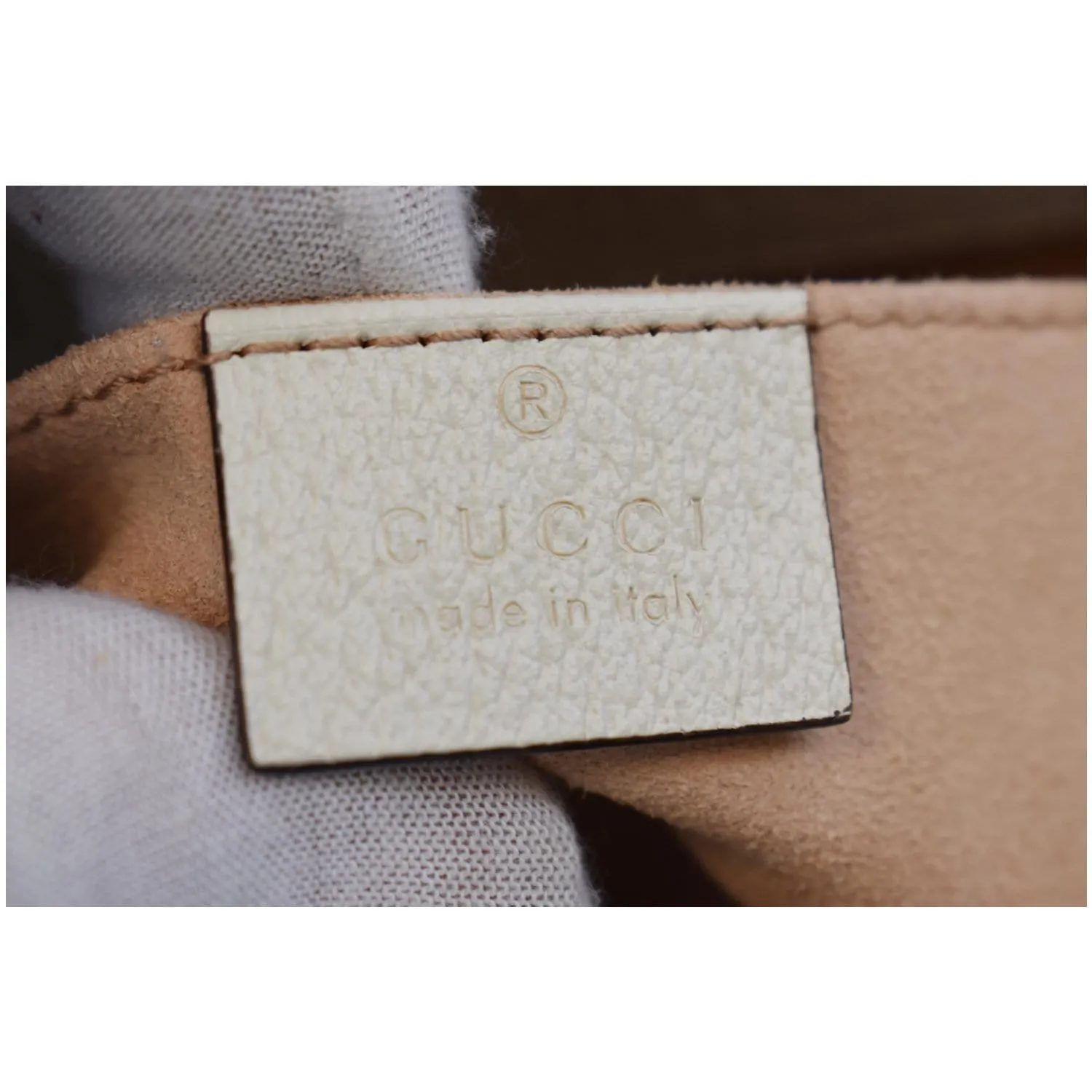 GUCCI Padlock Flora Small GG Supreme Canvas Shoulder Bag Beige 498156