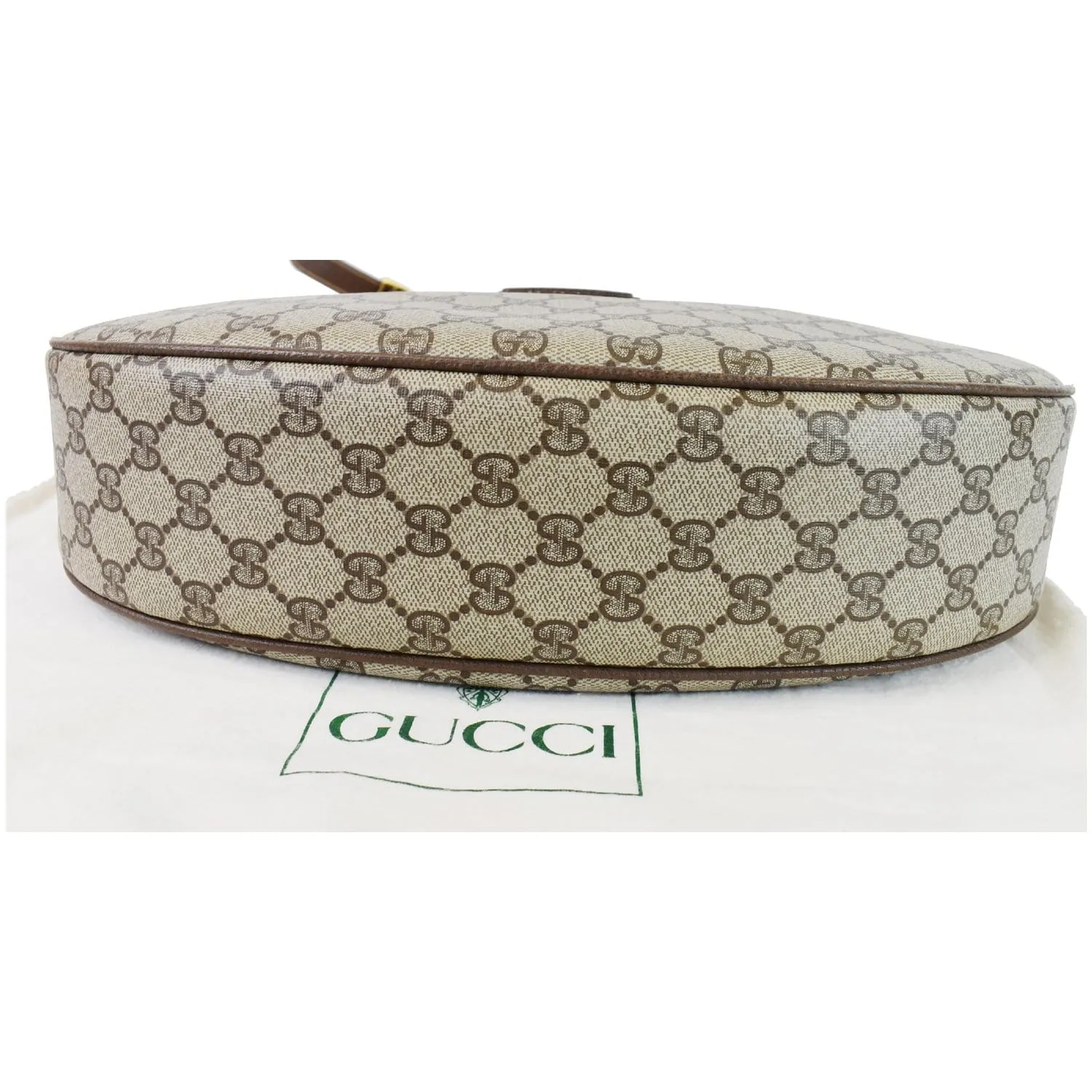 GUCCI Vintage GG Supreme Canvas Shoulder Bag Beige