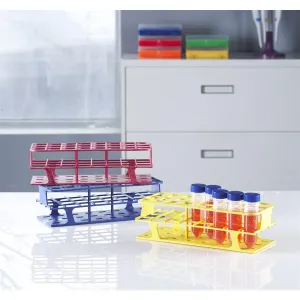 Heathrow Scientific 27513B OneRack Tube Rack Full-Size POM 20 mm 40-Place, Blue