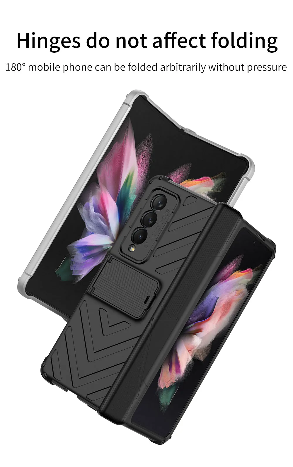 Heavy duty Armor Magnetic Hinge Cover For Samsung Galaxy Z Fold 3 5G Case Anti-knock Stand Cover For Galaxy Z Fold 3 Funda