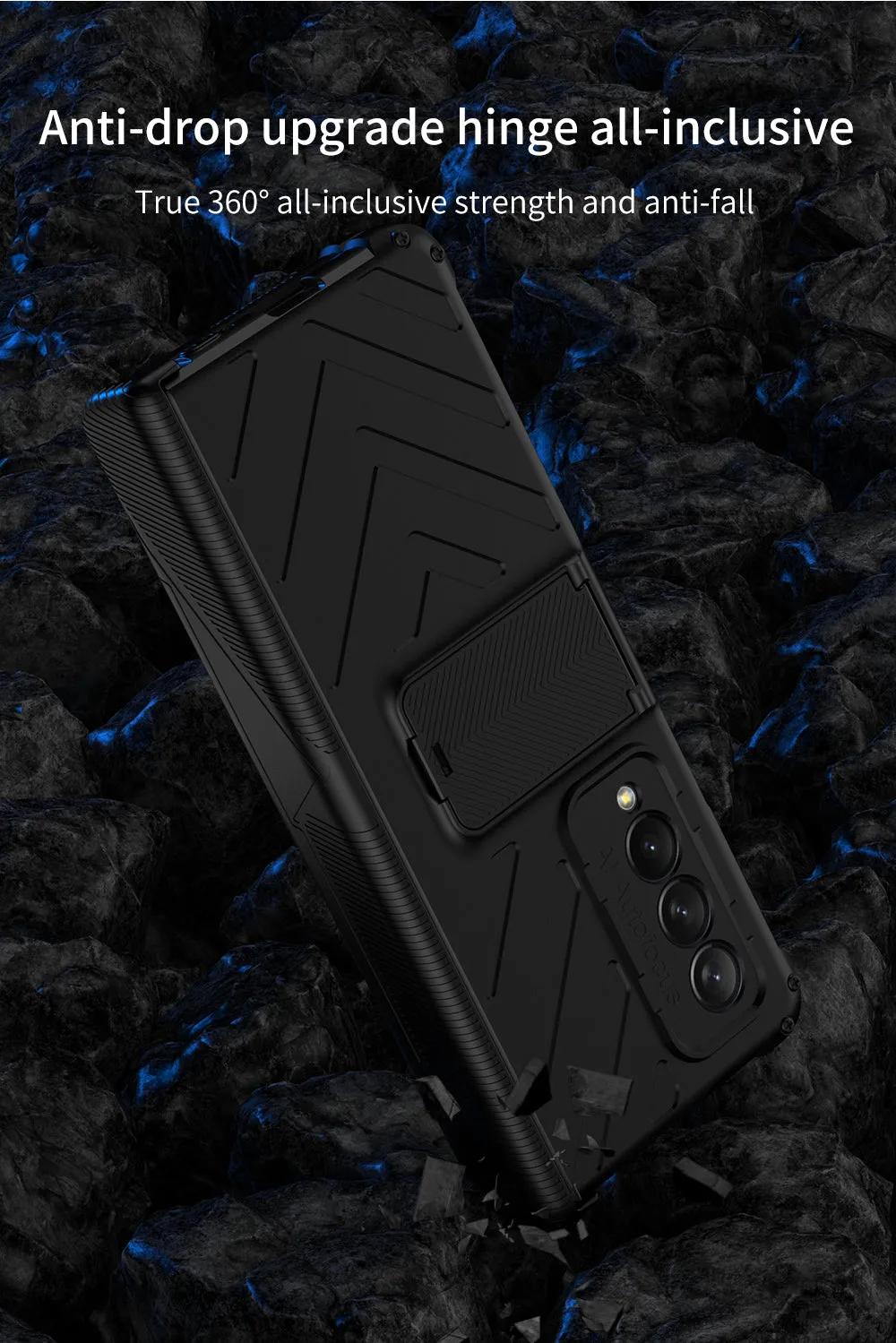 Heavy duty Armor Magnetic Hinge Cover For Samsung Galaxy Z Fold 3 5G Case Anti-knock Stand Cover For Galaxy Z Fold 3 Funda