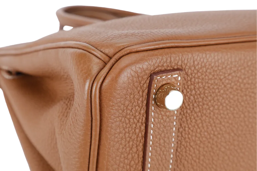 HERMES BIRKIN 25 GOLD TOGO GOLD HARDWARE STAMP X (2016} WITH LOCK & KEYS, RAINCOAT AND DUST COVER