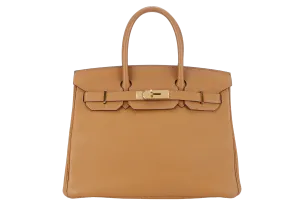 HERMES BIRKIN 30 STAMP T (YEAR 2015) TOFFEE EVER COLOR LEATHER GOLD HARDWARE WITH DUST COVER