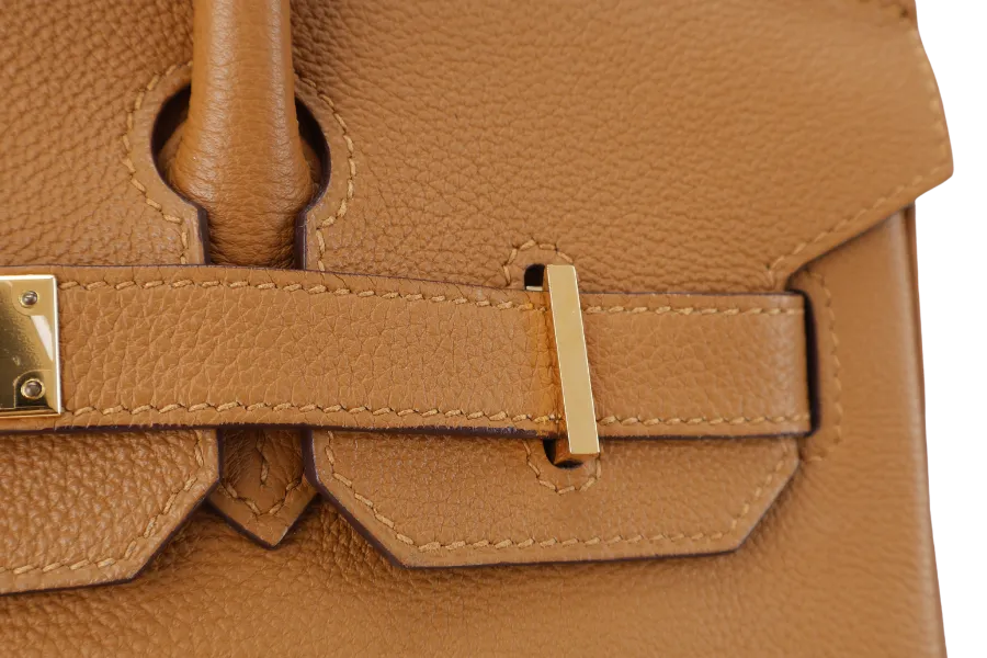 HERMES BIRKIN 30 STAMP T (YEAR 2015) TOFFEE EVER COLOR LEATHER GOLD HARDWARE WITH DUST COVER