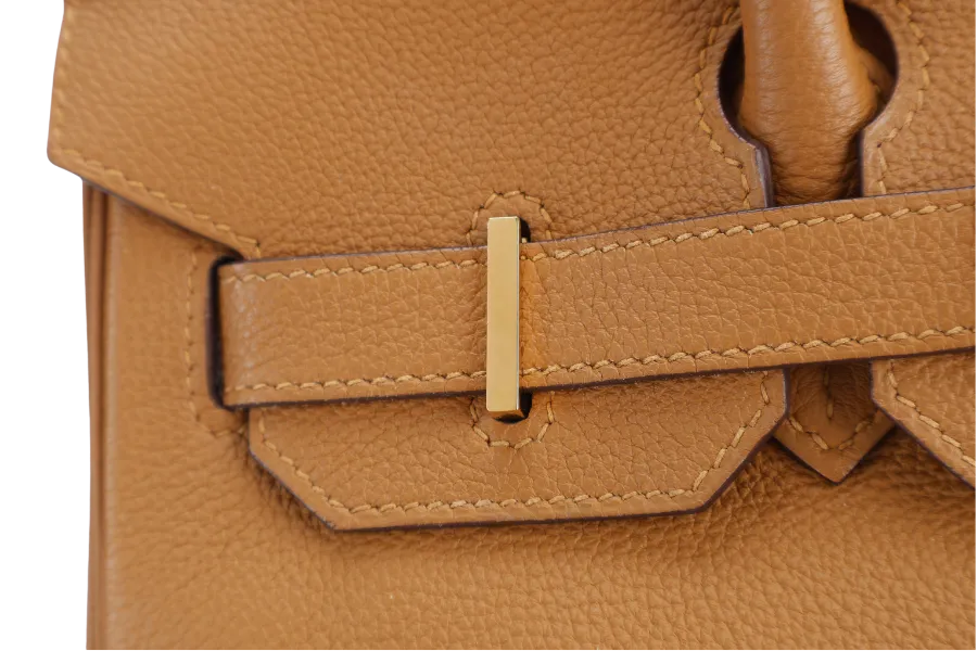 HERMES BIRKIN 30 STAMP T (YEAR 2015) TOFFEE EVER COLOR LEATHER GOLD HARDWARE WITH DUST COVER