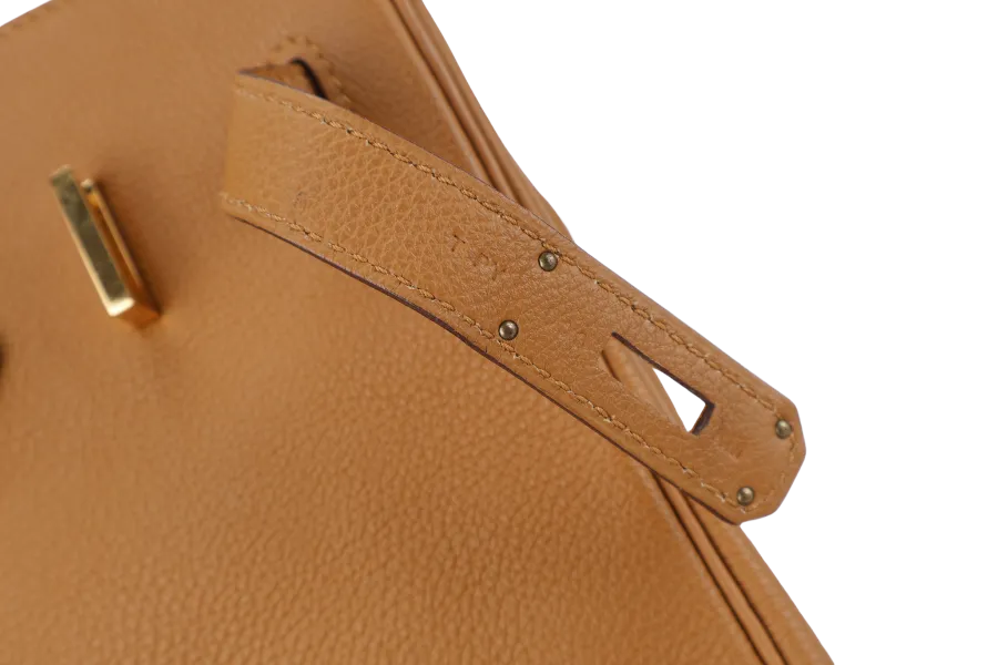 HERMES BIRKIN 30 STAMP T (YEAR 2015) TOFFEE EVER COLOR LEATHER GOLD HARDWARE WITH DUST COVER