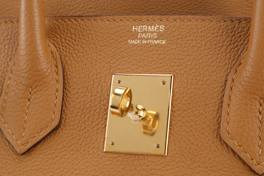 HERMES BIRKIN 30 STAMP T (YEAR 2015) TOFFEE EVER COLOR LEATHER GOLD HARDWARE WITH DUST COVER