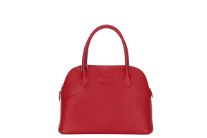 HERMES BOLIDE 27 ROUGE CASAQUE EPSOM LEATHER (STAMP T) WITH STRAP, CARE CARD & DUST COVER