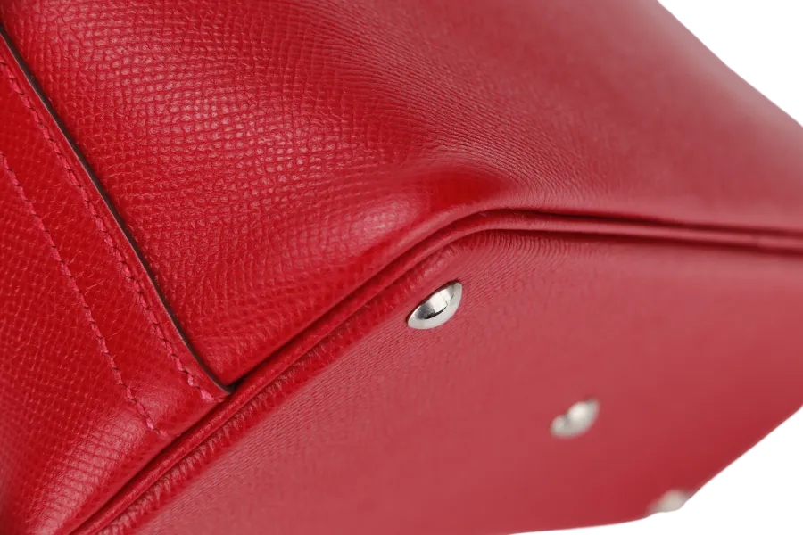 HERMES BOLIDE 27 ROUGE CASAQUE EPSOM LEATHER (STAMP T) WITH STRAP, CARE CARD & DUST COVER
