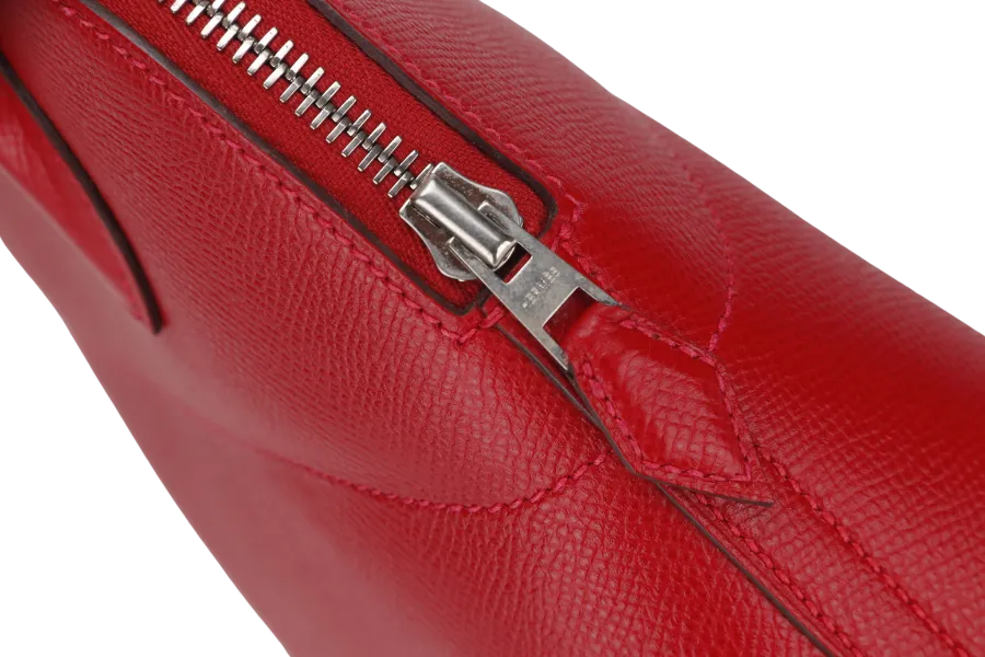 HERMES BOLIDE 27 ROUGE CASAQUE EPSOM LEATHER (STAMP T) WITH STRAP, CARE CARD & DUST COVER