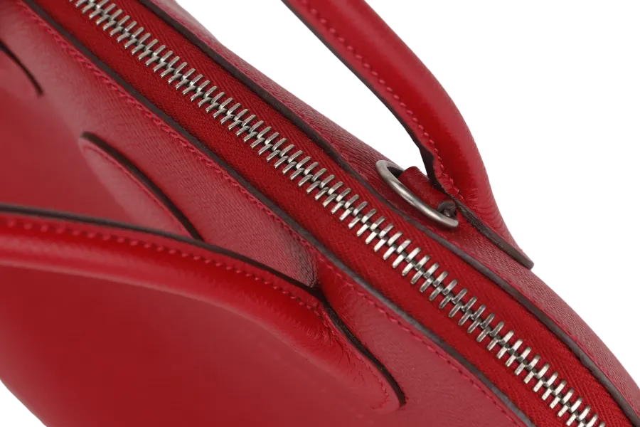 HERMES BOLIDE 27 ROUGE CASAQUE EPSOM LEATHER (STAMP T) WITH STRAP, CARE CARD & DUST COVER