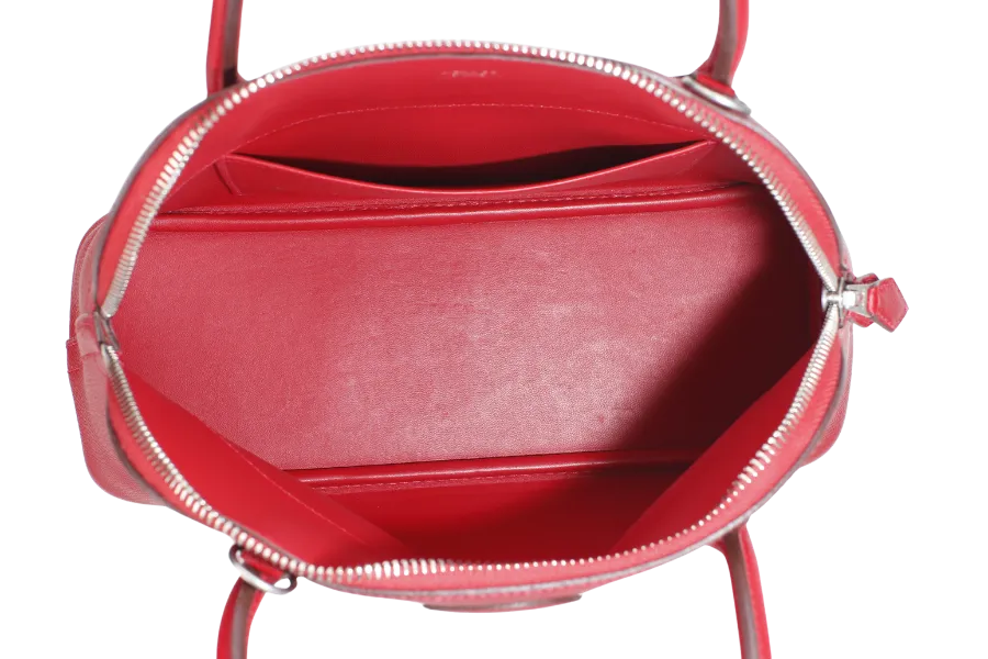 HERMES BOLIDE 27 ROUGE CASAQUE EPSOM LEATHER (STAMP T) WITH STRAP, CARE CARD & DUST COVER