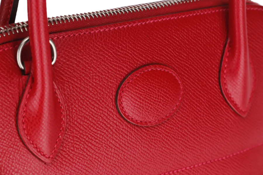 HERMES BOLIDE 27 ROUGE CASAQUE EPSOM LEATHER (STAMP T) WITH STRAP, CARE CARD & DUST COVER