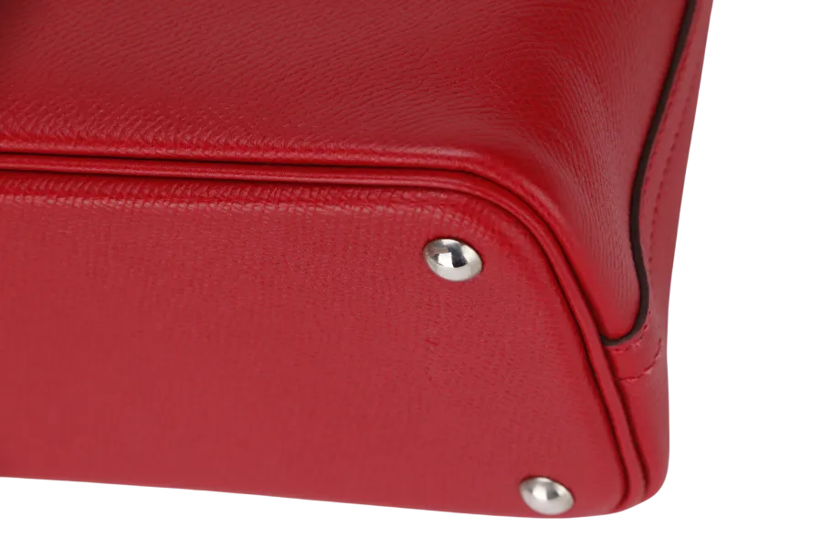 HERMES BOLIDE 27 ROUGE CASAQUE EPSOM LEATHER (STAMP T) WITH STRAP, CARE CARD & DUST COVER