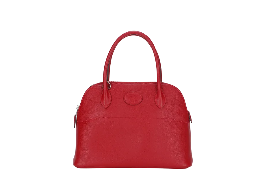 HERMES BOLIDE 27 ROUGE CASAQUE EPSOM LEATHER (STAMP T) WITH STRAP, CARE CARD & DUST COVER