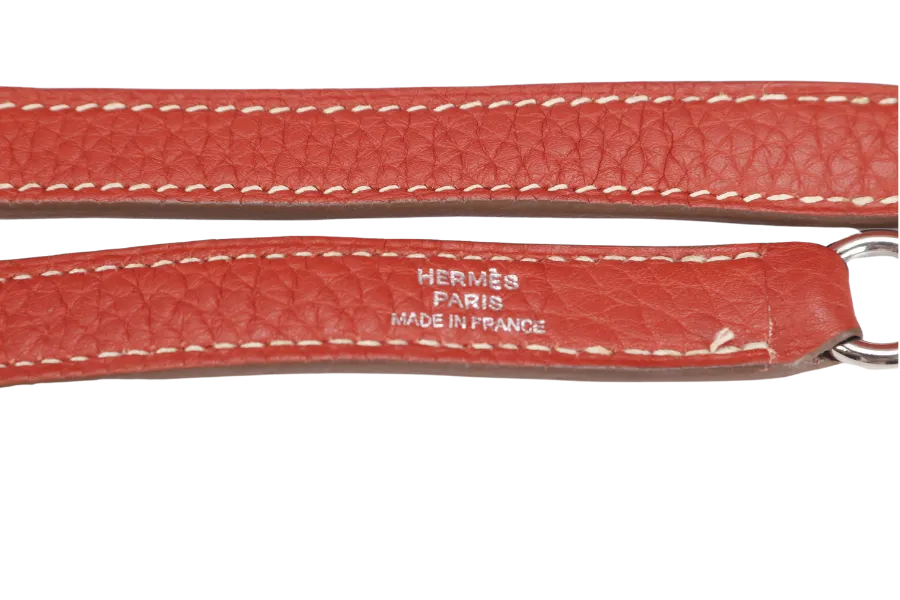 HERMES BOLIDE 35 SANGUINE CLEMENCE SILVER HARDWARE STAMP P SQUARE (YEAR 2012) WITH STRAPS, KEYS, LOCK AND DUST COVER