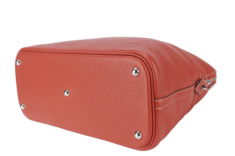HERMES BOLIDE 35 SANGUINE CLEMENCE SILVER HARDWARE STAMP P SQUARE (YEAR 2012) WITH STRAPS, KEYS, LOCK AND DUST COVER