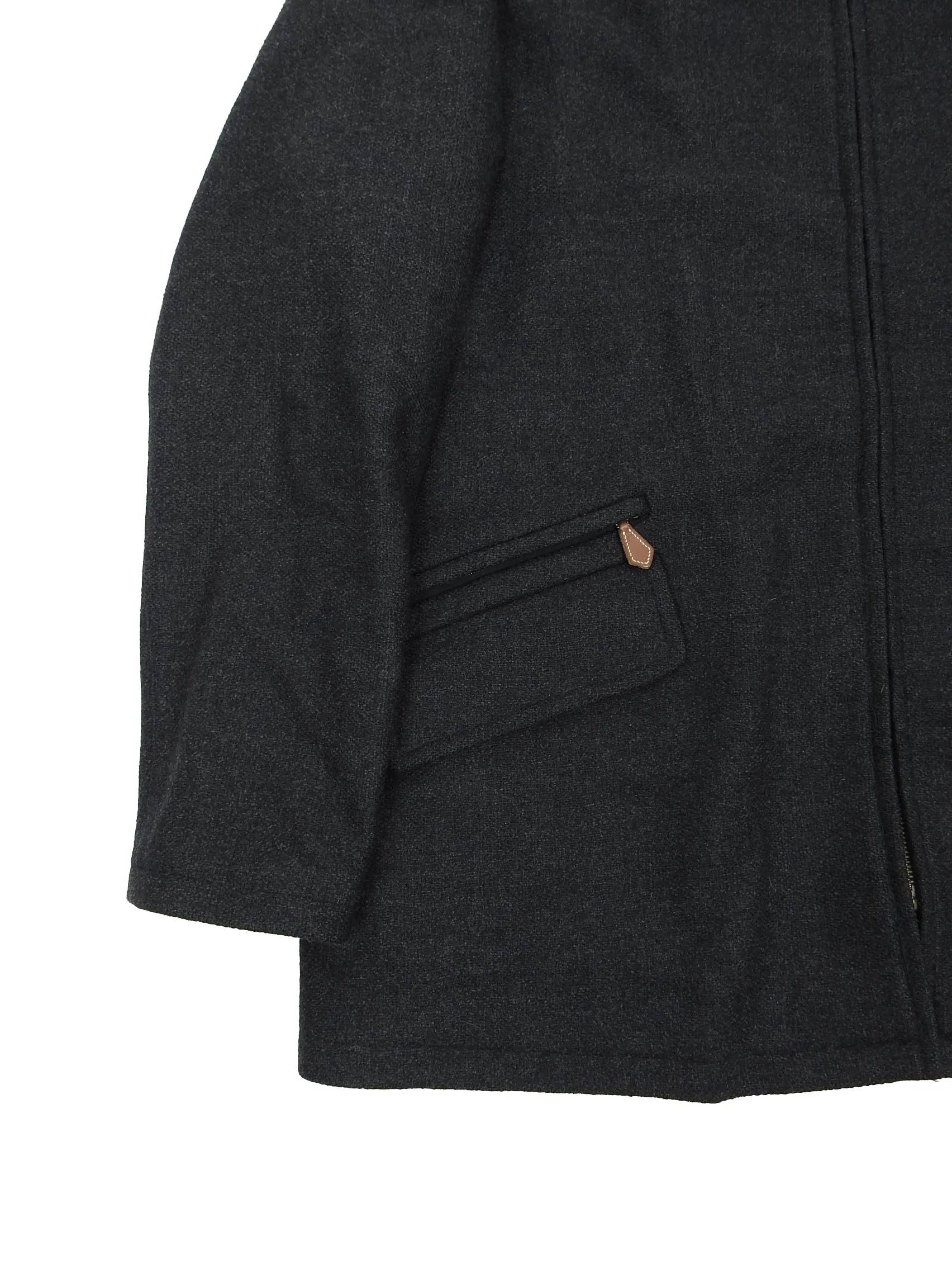 Hermes Charcoal Wool Coat Size 58