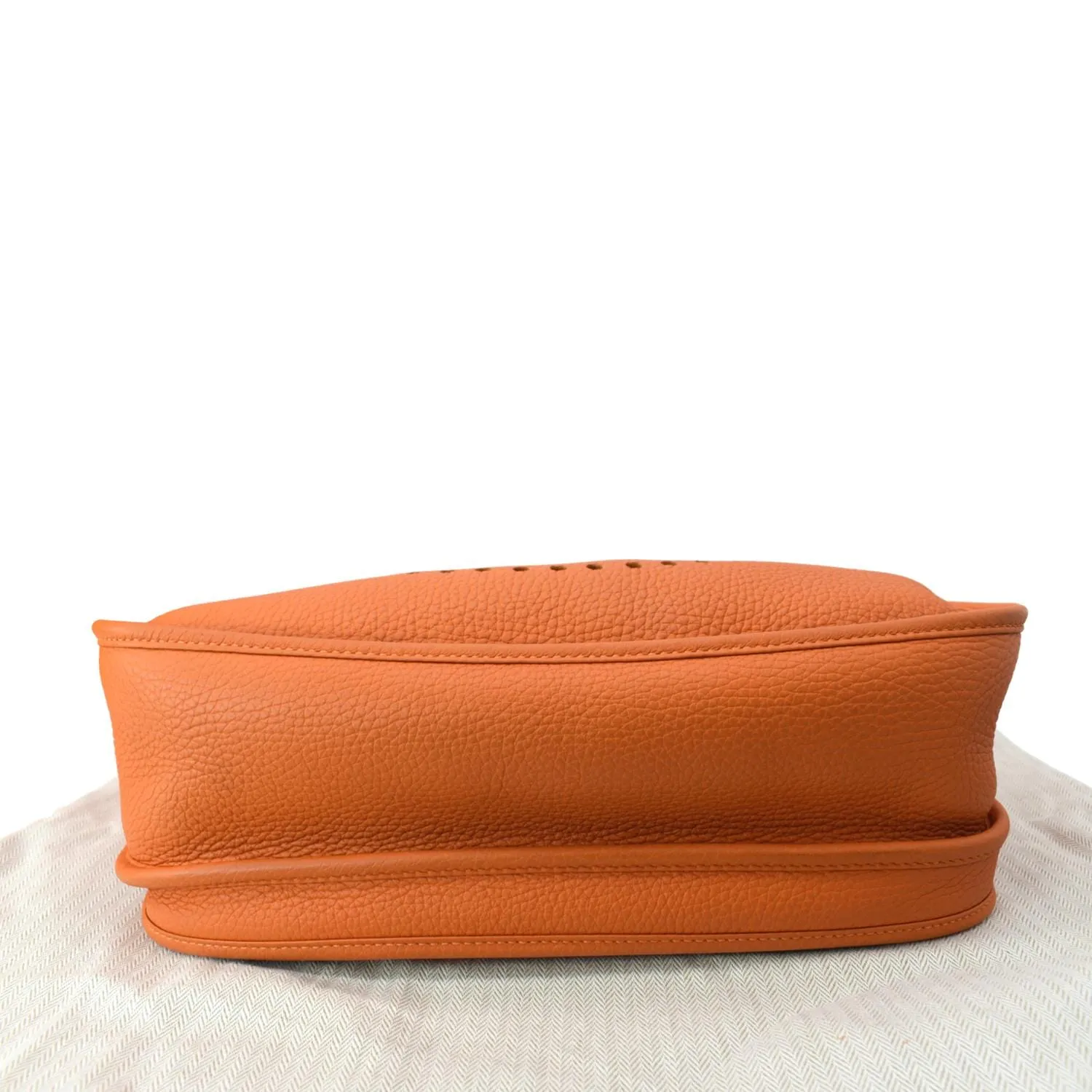 HERMES Evelyne PM III Clemence Leather Crossbody Bag Orange