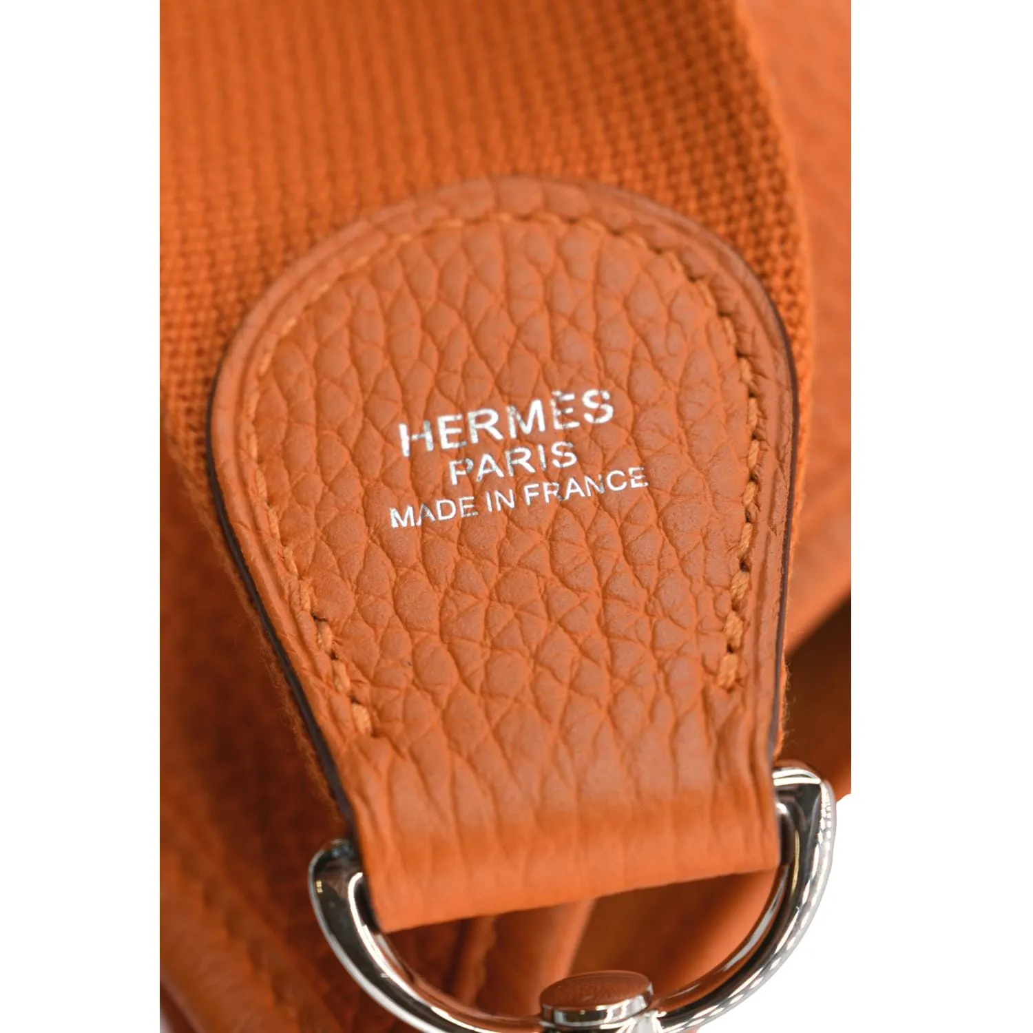 HERMES Evelyne PM III Clemence Leather Crossbody Bag Orange