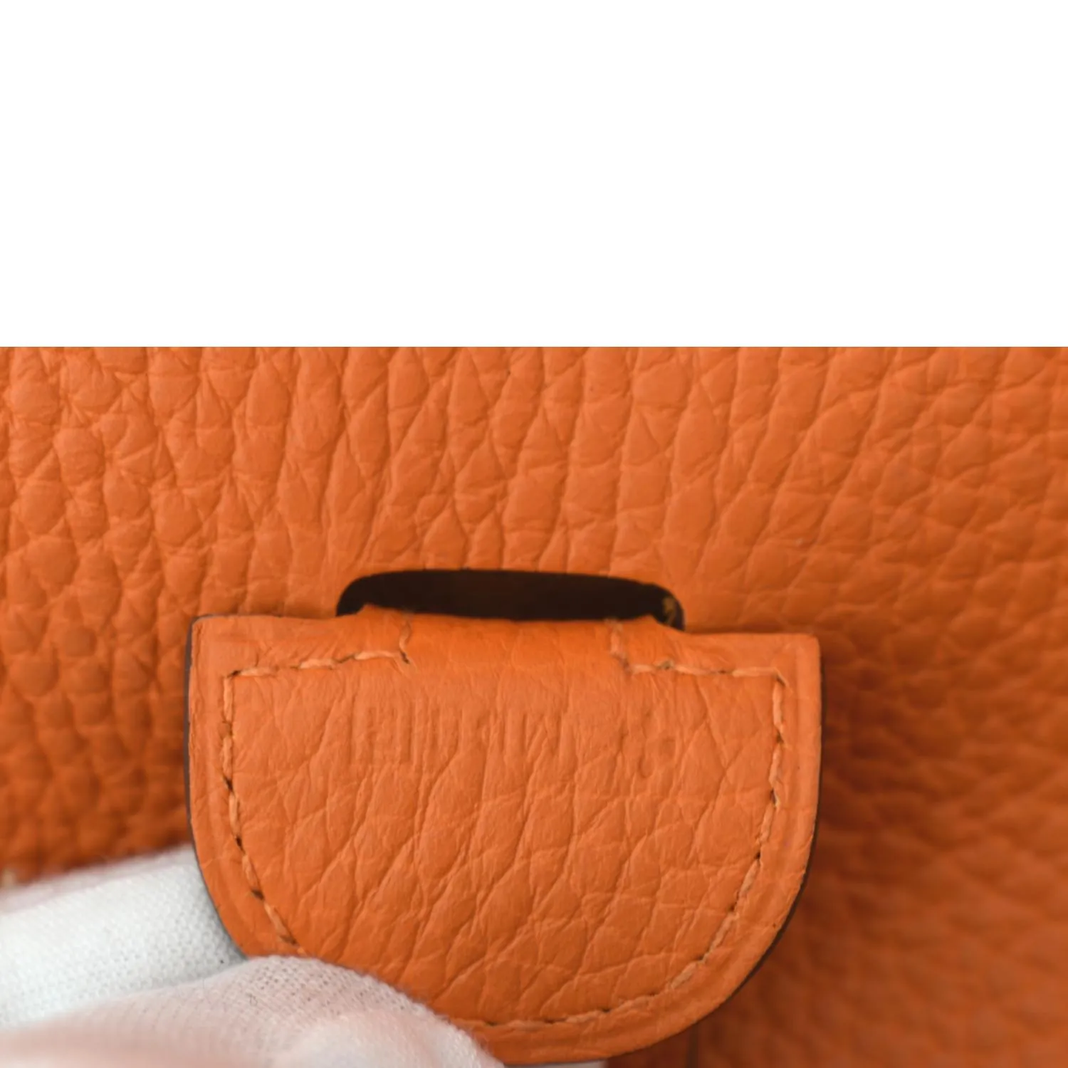 HERMES Evelyne PM III Clemence Leather Crossbody Bag Orange