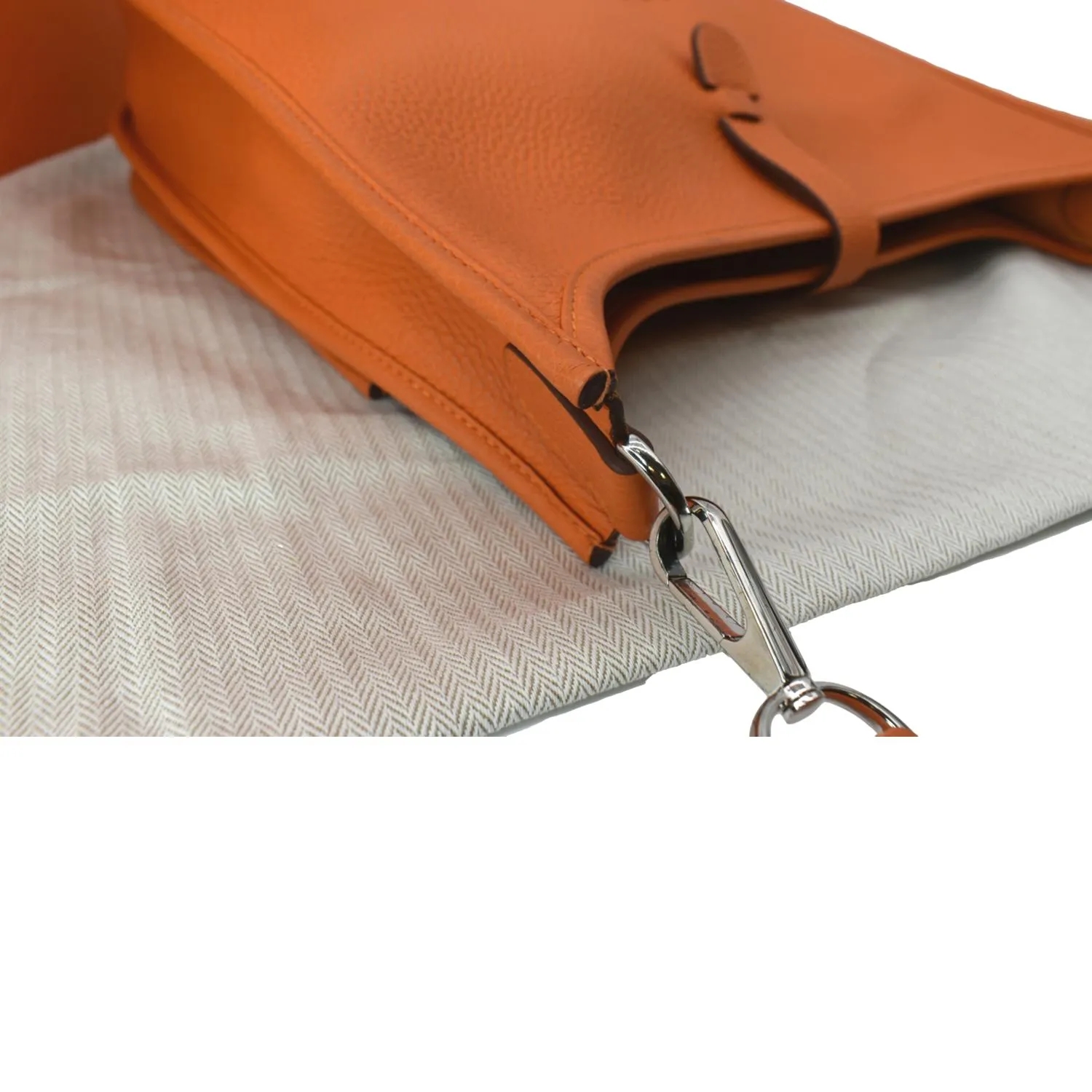 HERMES Evelyne PM III Clemence Leather Crossbody Bag Orange