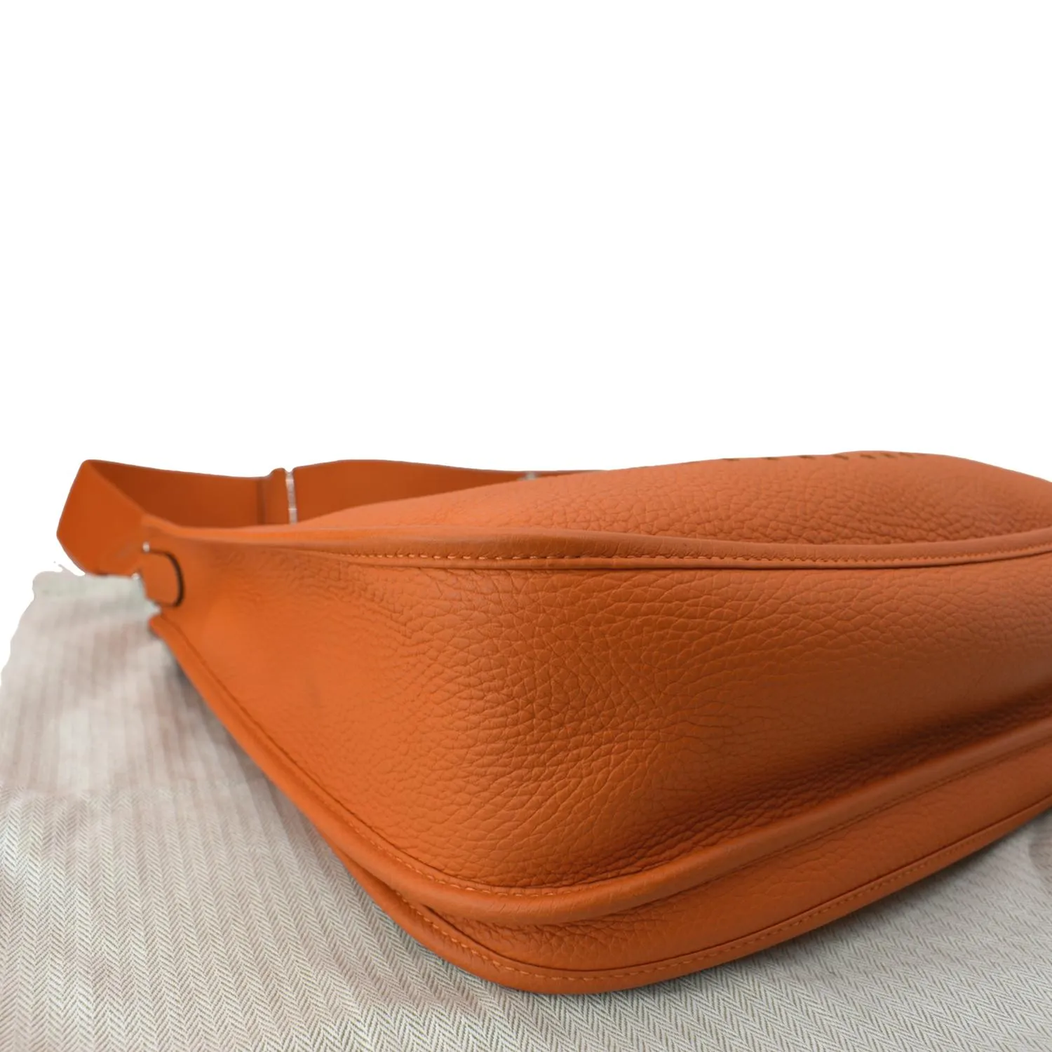 HERMES Evelyne PM III Clemence Leather Crossbody Bag Orange