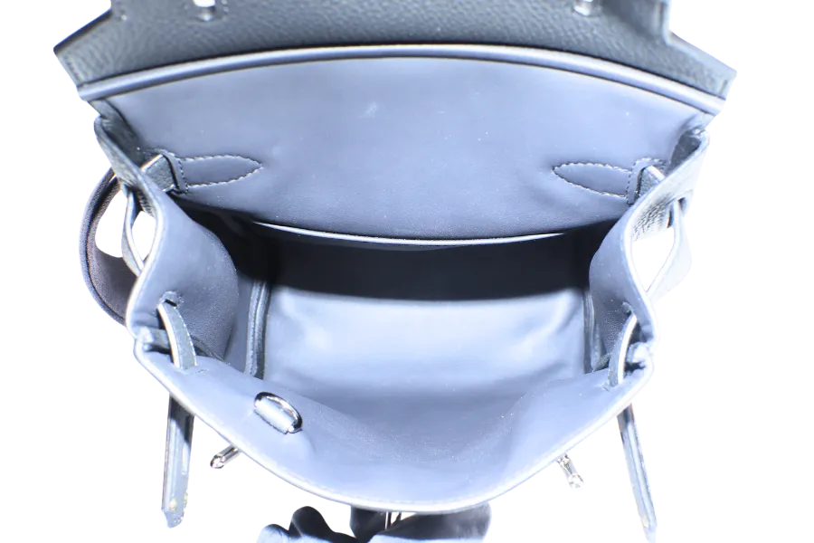 HERMES HAC A DOS PM (STAMP B) PLOMB COLOR TOGO LEATHER SILVER HARDWARE, WITH DUST COVER & BOX