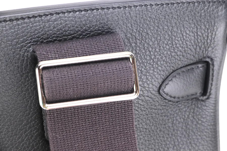 HERMES HAC A DOS PM (STAMP B) PLOMB COLOR TOGO LEATHER SILVER HARDWARE, WITH DUST COVER & BOX