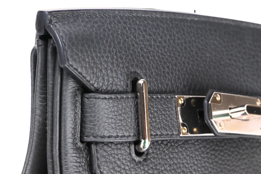 HERMES HAC A DOS PM (STAMP B) PLOMB COLOR TOGO LEATHER SILVER HARDWARE, WITH DUST COVER & BOX