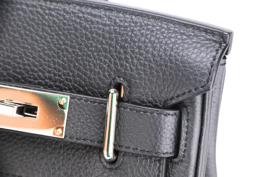 HERMES HAC A DOS PM (STAMP B) PLOMB COLOR TOGO LEATHER SILVER HARDWARE, WITH DUST COVER & BOX