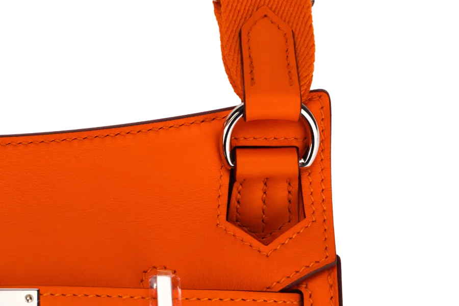 HERMES SAC JYPSIERE MINI (STAMP B) ORANGE MINIUM COLOR VEAU SWIFT  WITH SANGLE WOOLY UNIE ALOR DUST COVER & BOX