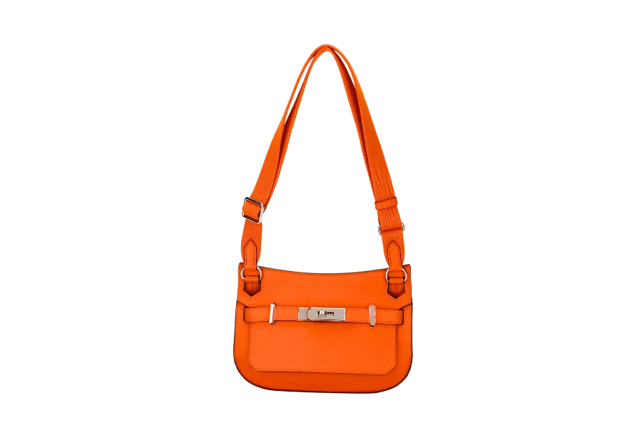 HERMES SAC JYPSIERE MINI (STAMP B) ORANGE MINIUM COLOR VEAU SWIFT  WITH SANGLE WOOLY UNIE ALOR DUST COVER & BOX