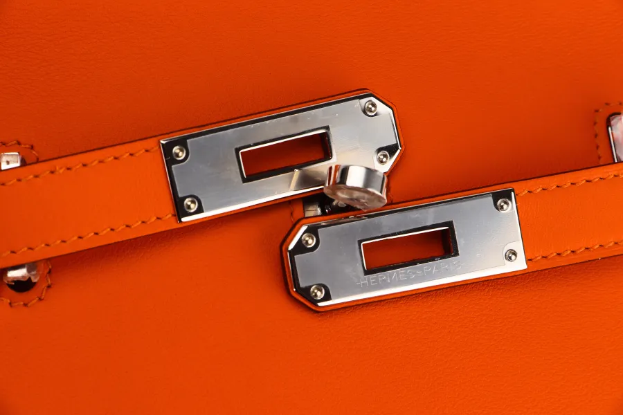 HERMES SAC JYPSIERE MINI (STAMP B) ORANGE MINIUM COLOR VEAU SWIFT  WITH SANGLE WOOLY UNIE ALOR DUST COVER & BOX