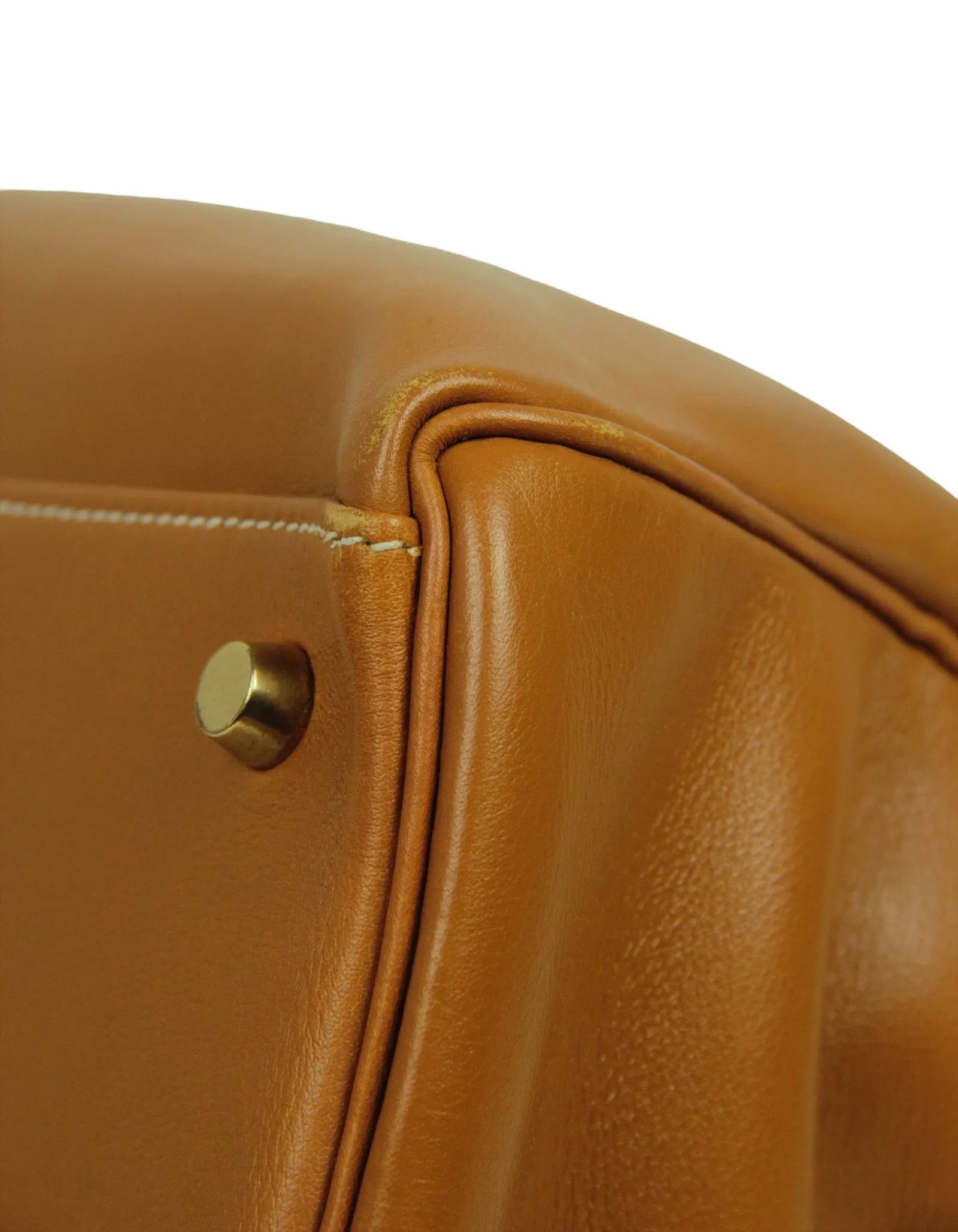 Hermes Tan Box Leather 35cm Kelly Bag GHW