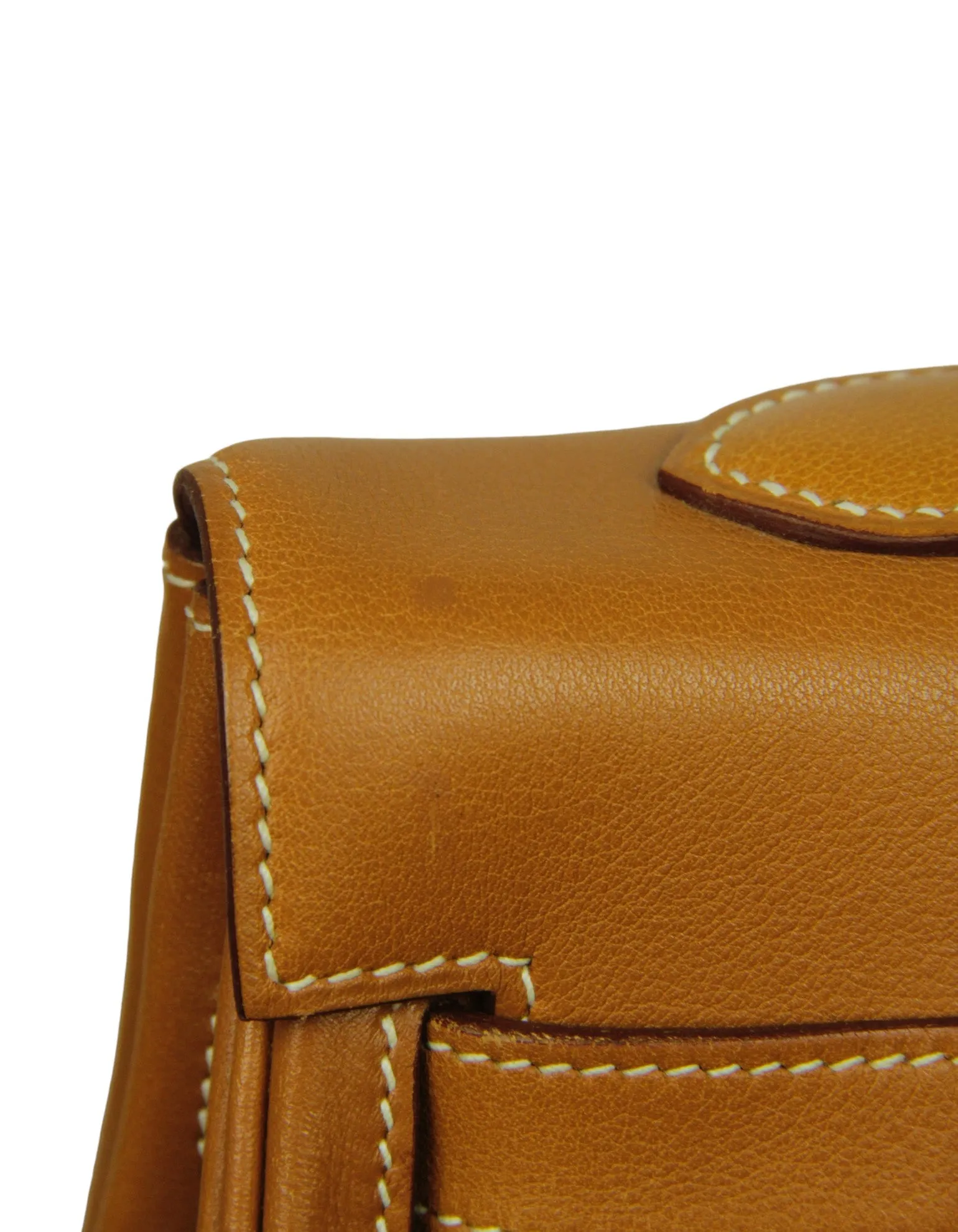 Hermes Tan Box Leather 35cm Kelly Bag GHW