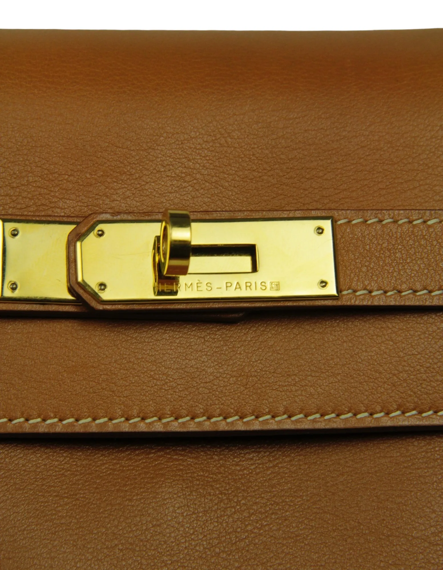 Hermes Tan Box Leather 35cm Kelly Bag GHW