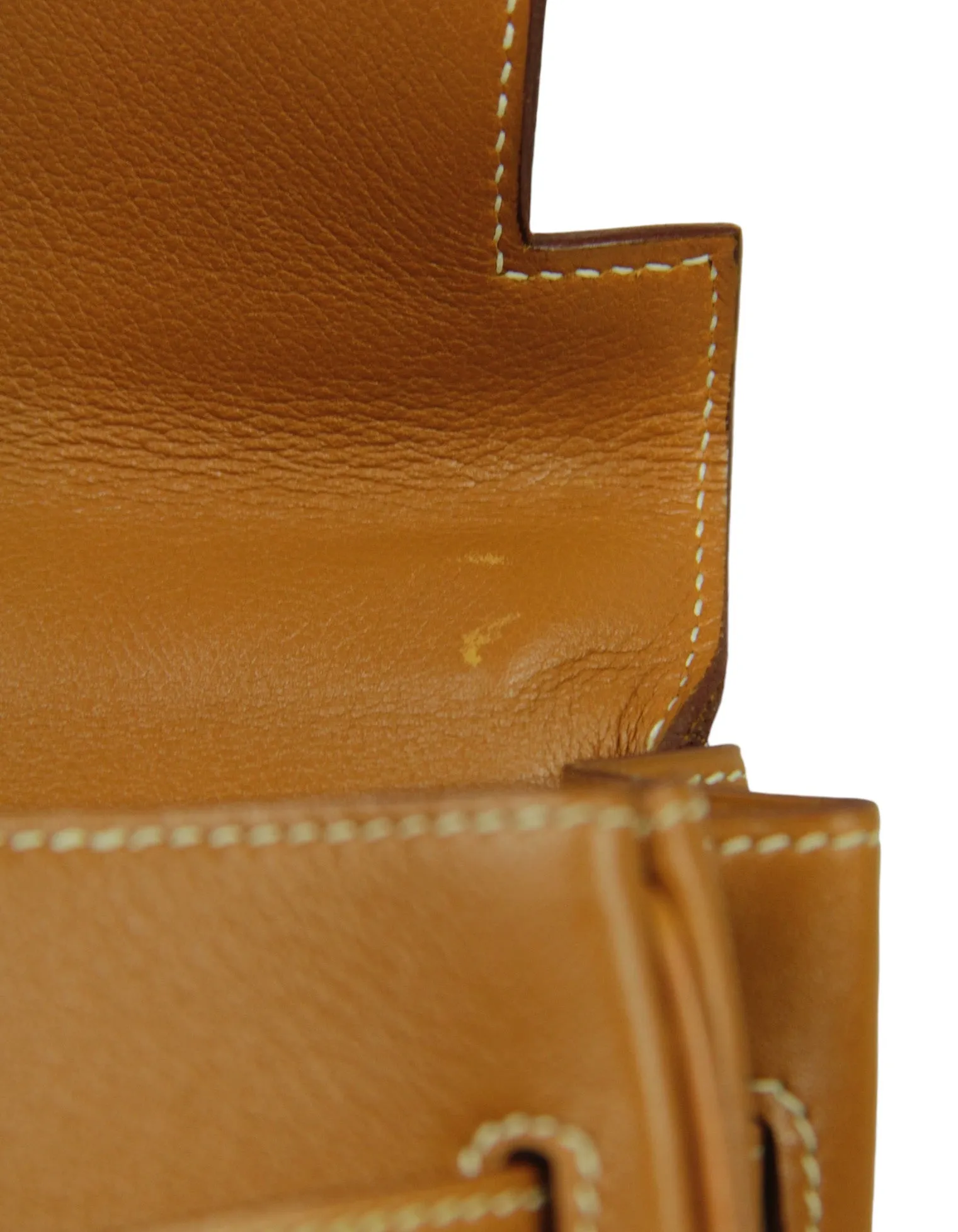 Hermes Tan Box Leather 35cm Kelly Bag GHW