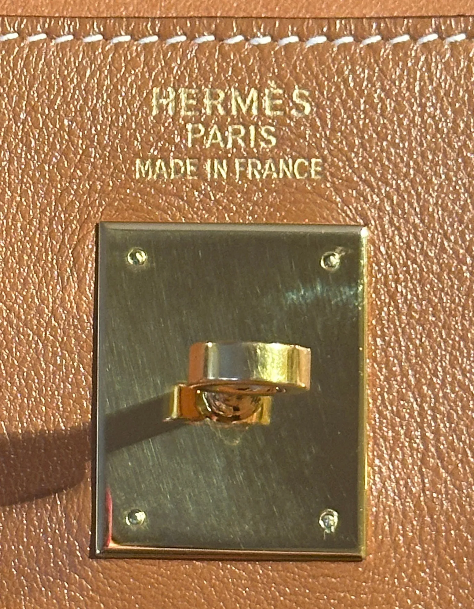 Hermes Tan Box Leather 35cm Kelly Bag GHW