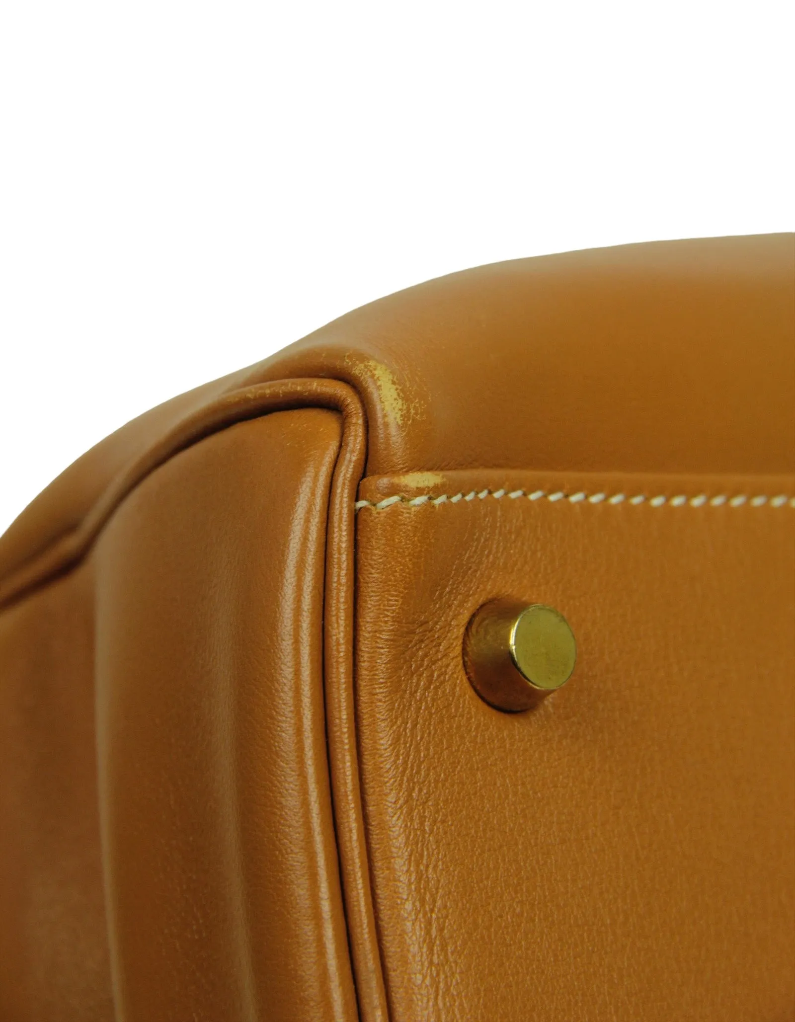 Hermes Tan Box Leather 35cm Kelly Bag GHW