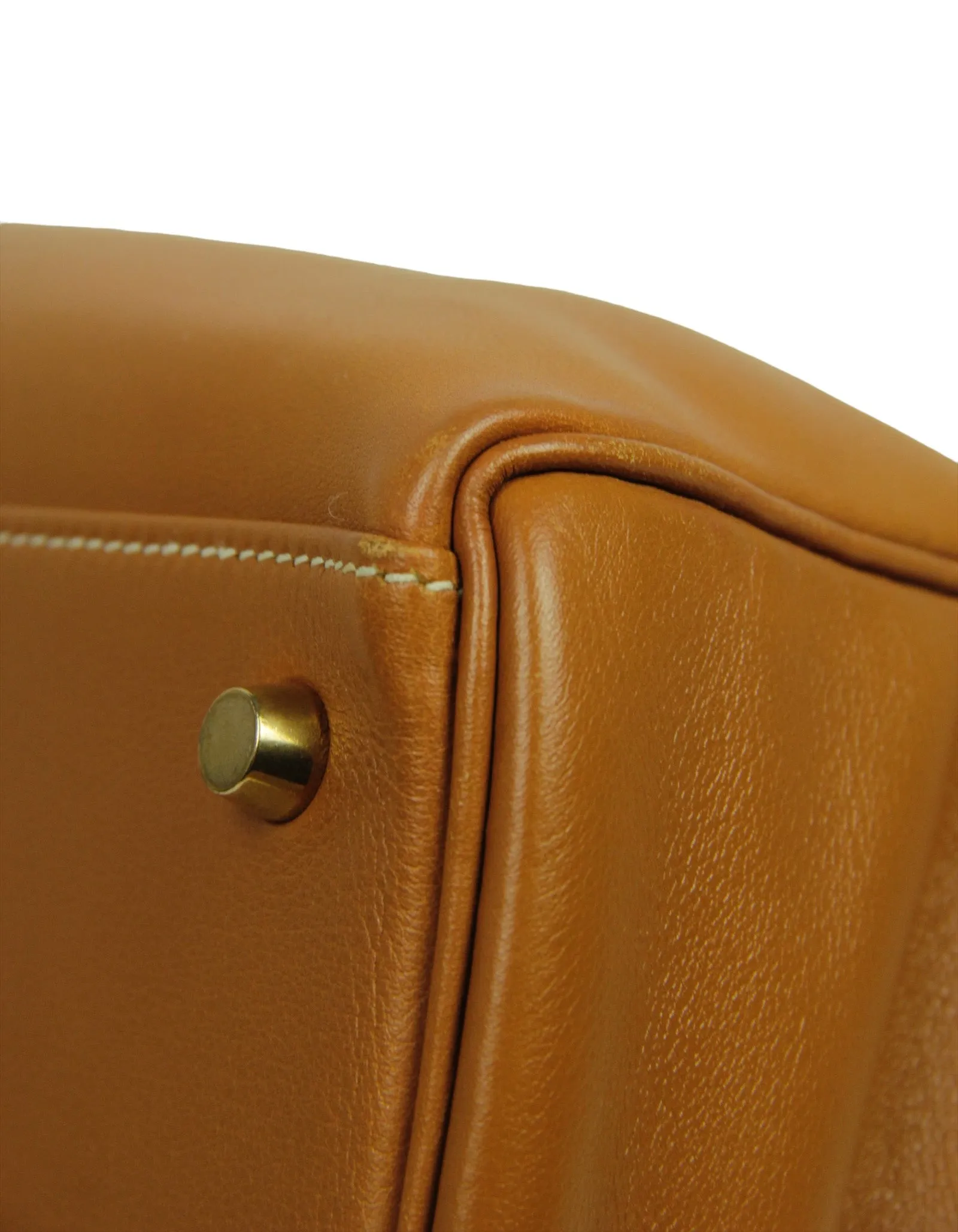 Hermes Tan Box Leather 35cm Kelly Bag GHW