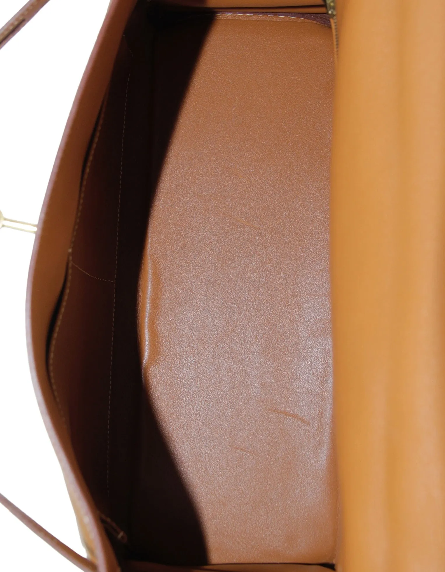 Hermes Tan Box Leather 35cm Kelly Bag GHW
