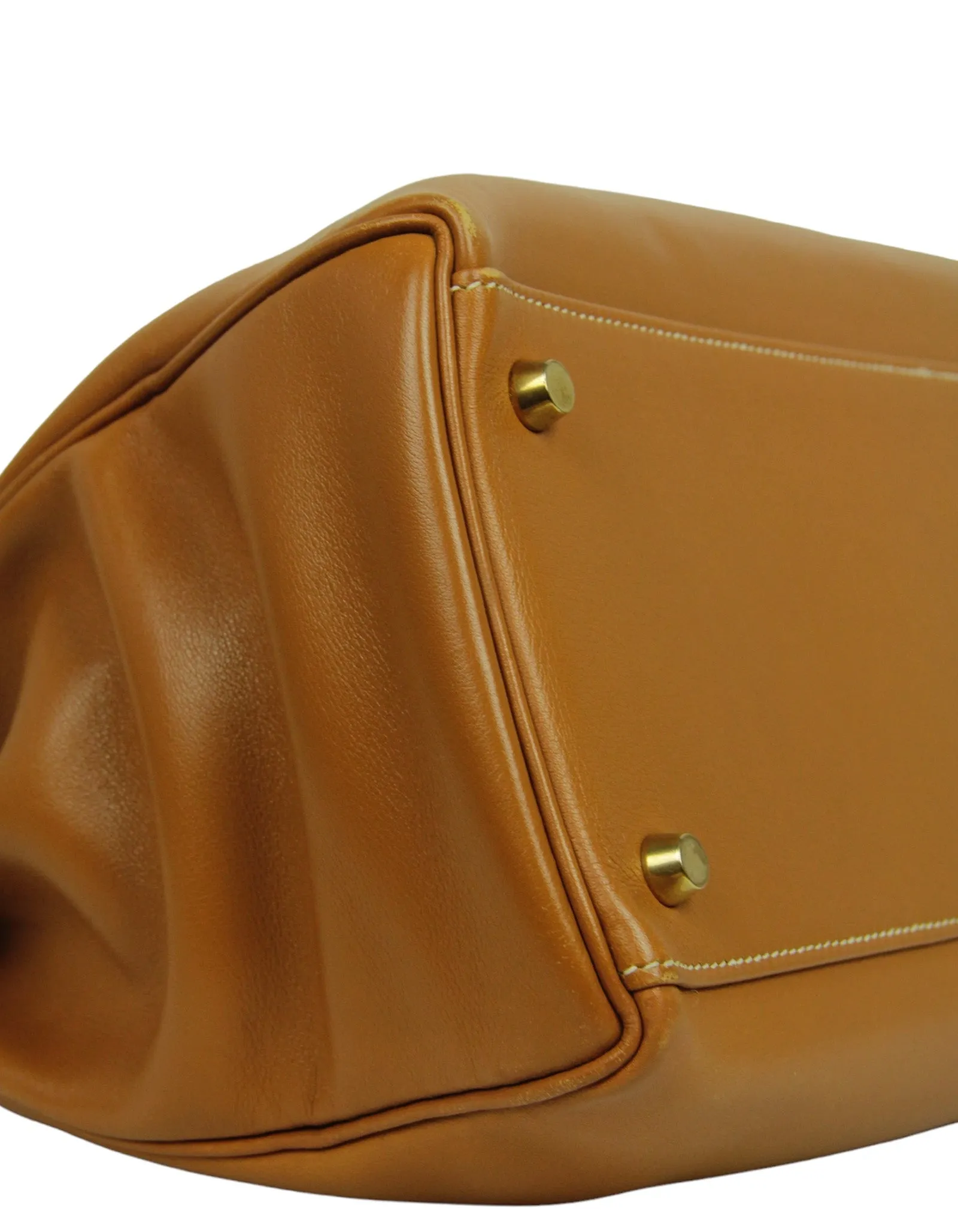 Hermes Tan Box Leather 35cm Kelly Bag GHW
