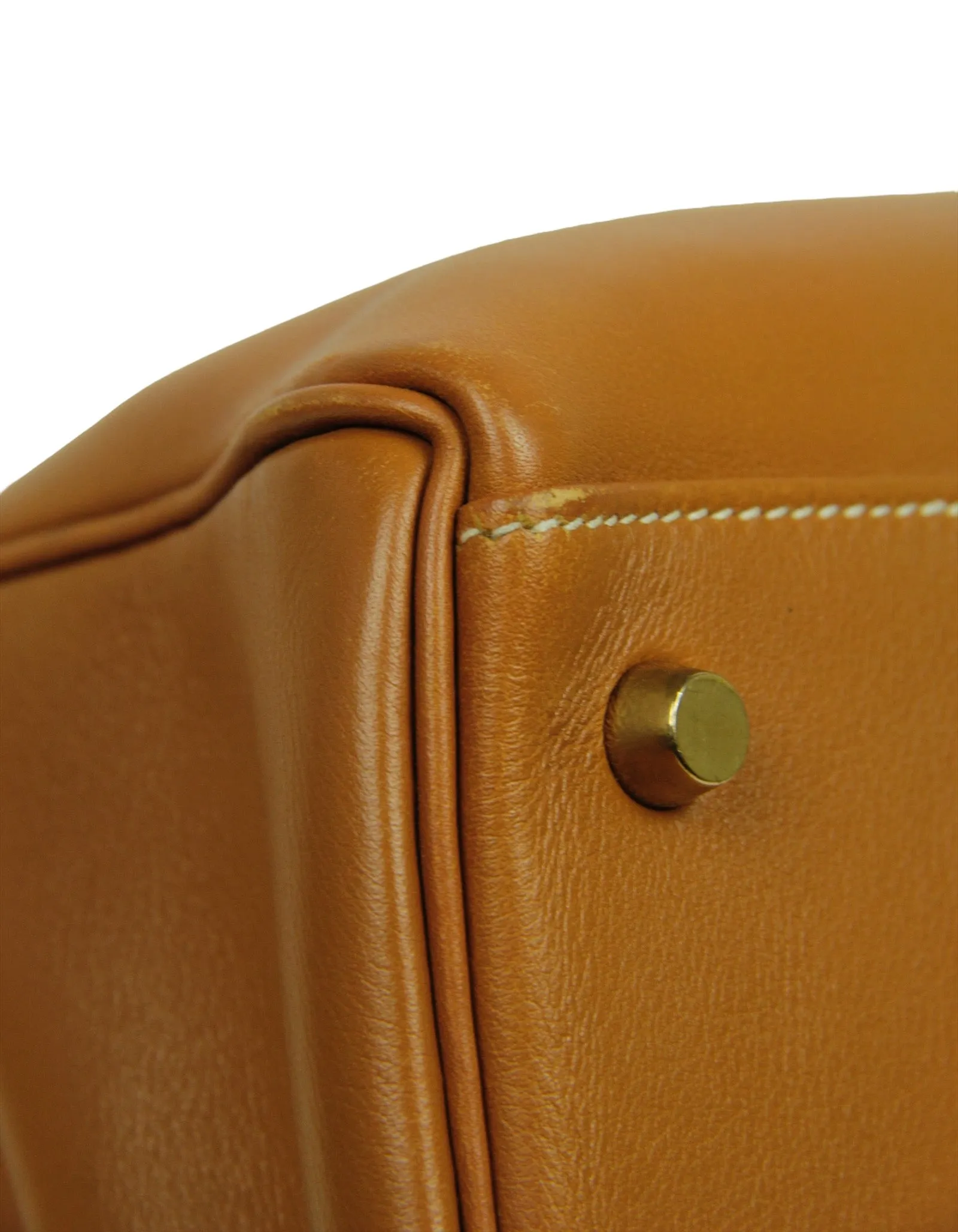 Hermes Tan Box Leather 35cm Kelly Bag GHW