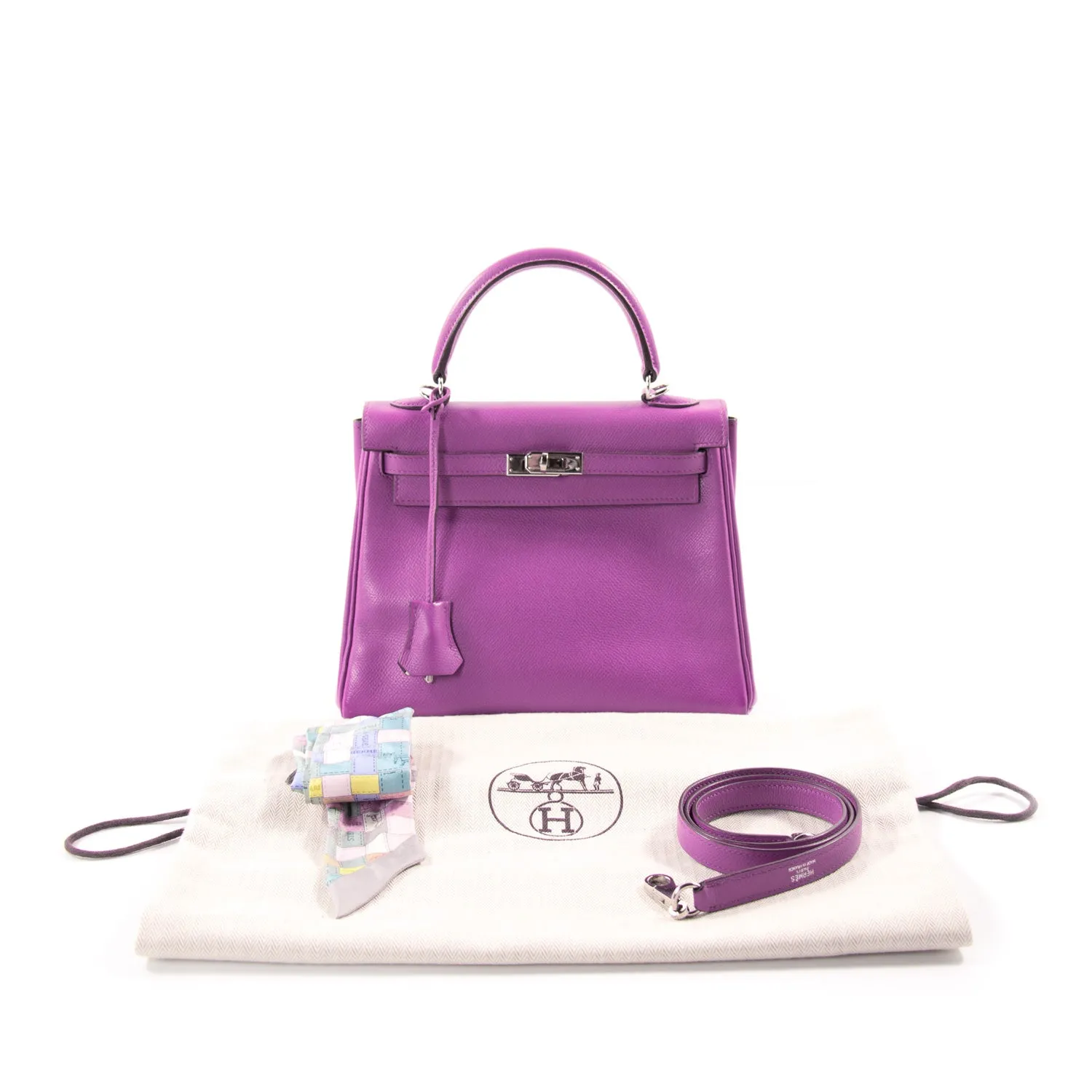 Hermès Kelly 25 Retourne Violet Courchevel