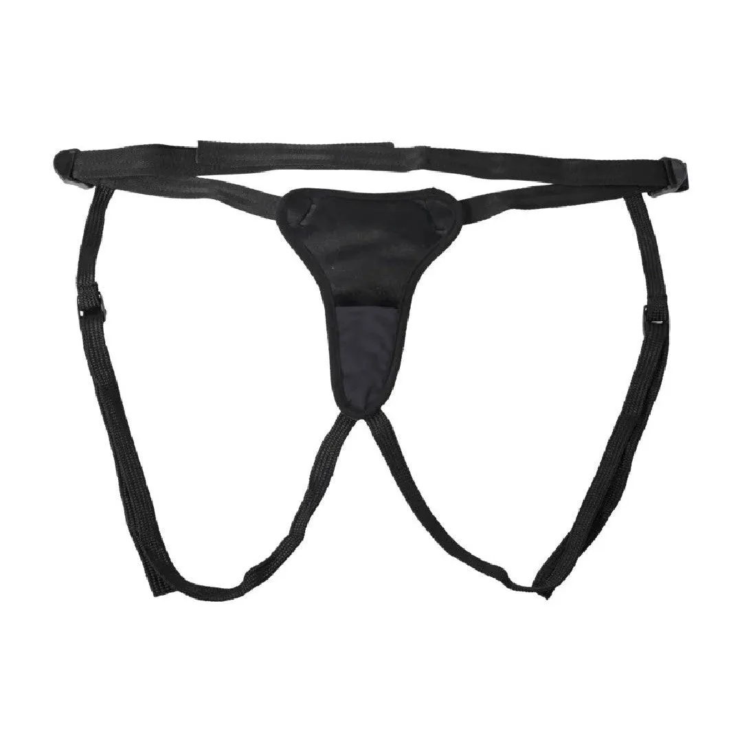 Hidden Pocket Strap On Harness With Remote Control Vibrator